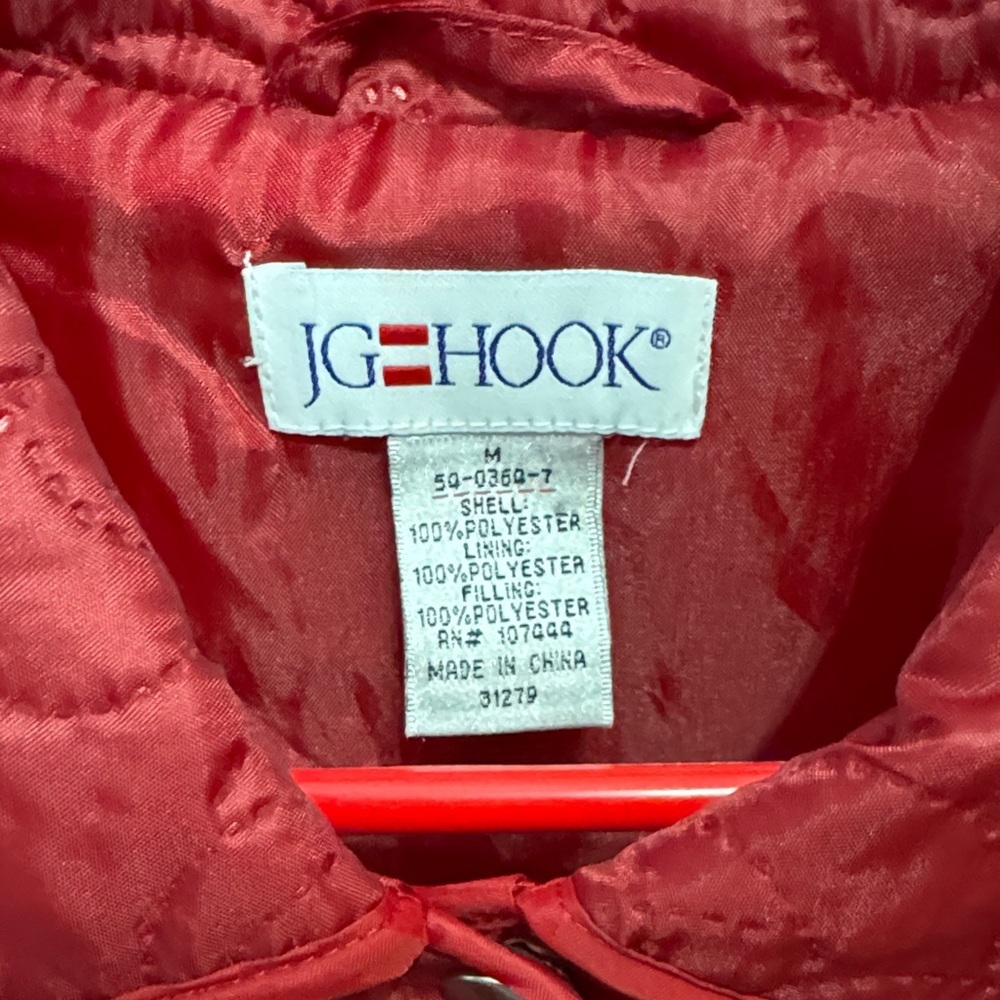 Red Quilted Women's Jacket JG Hook Sz medium - Picture 2 of 9